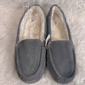 STARS Above moccasin slipper suede leather faux fur lined NWOT women’s sz 11